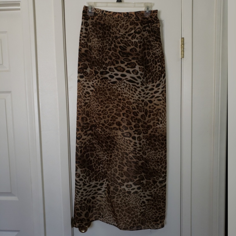 Animal print maxi skirt